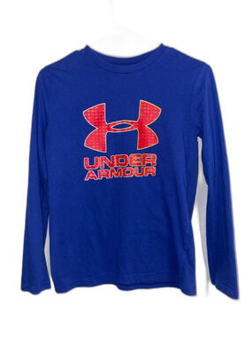 Under Armour Kids Blue Long Sleeve Tee Cotton